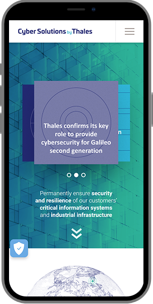 Version desktop du site Thales Cyber Solution