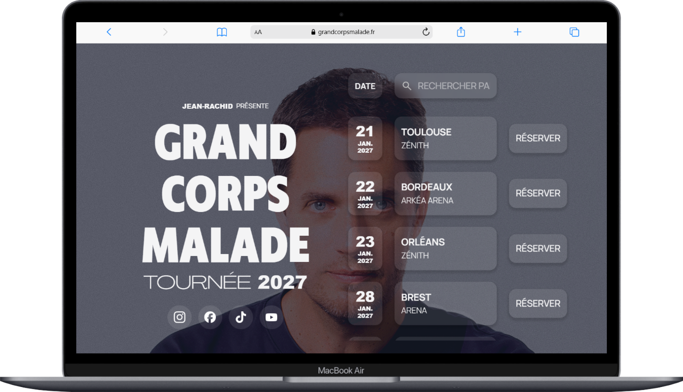 version desktop du site grand corps malade